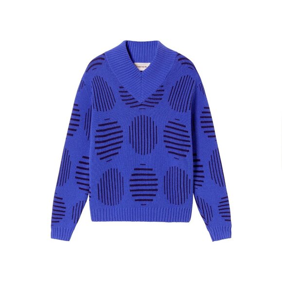 Thinking Mu Miranda Japan Merino Wool Blue Sweater Size Medium - Picture 1 of 7